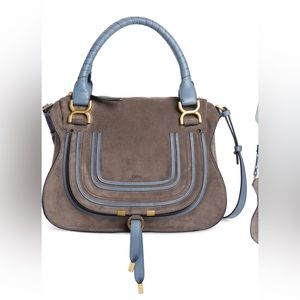 Chloe Blue and Gray Hobo Bag with Sophisticated Design
